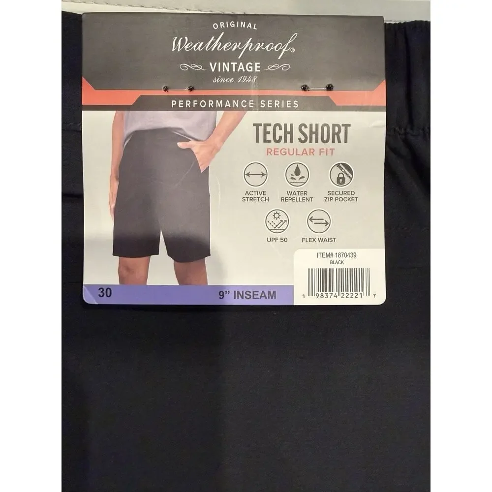 Weatherproof Vintage Men's 30 Tech Shorts Black 9